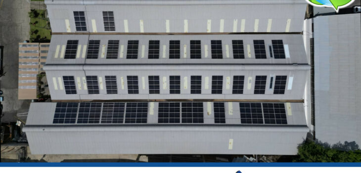 Top view of solar panels installed at T&I Chalmers Engineering.